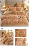 Juego de ropa de cama de lujo, edredón de terciopelo de visón Kawaii, con sábanas, individual y doble, color rosa cálido, para Otoño e Invierno - details 34
