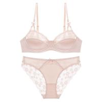 Conjunto De Sujetador Y Bragas Para Mujer En Talla Grande Con Borde De Encaje Brillante Sexy Muy Ajustado Con Anillo De Acero Suave Soporte Para Pechos Grandes - details 3