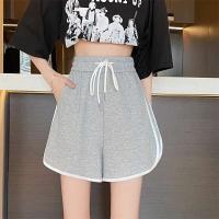 Novedad de verano, pantalones cortos de pierna ancha holgados e informales adelgazantes, cintura elástica de cintura alta de ajuste cómodo y versátil para mujer - details 1