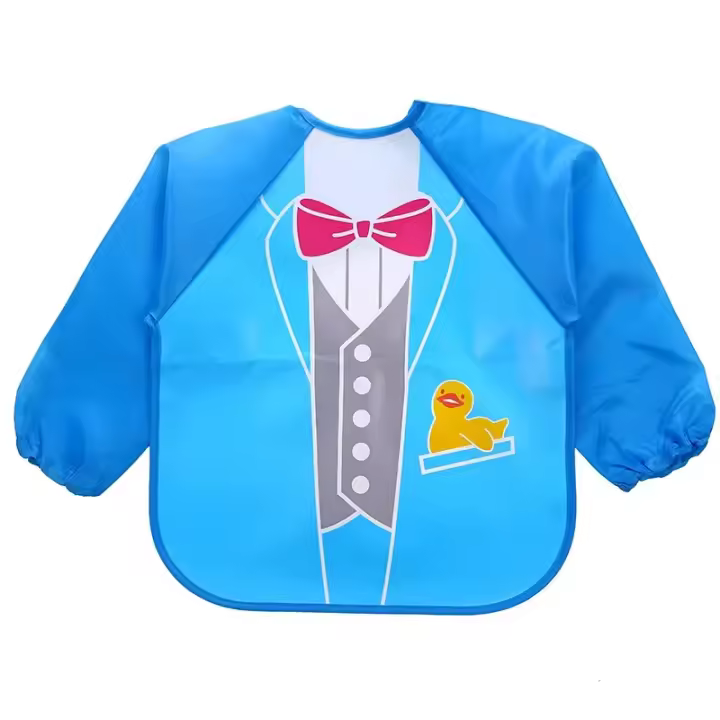 Babero de manga larga impermeable para niños, delantal de EVA, bata de alimentación, ropa para comer - 1