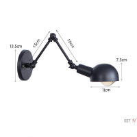 Lámpara de pared de Robot oscilante de doble brazo largo, candelabro de Metal Industrial Vintage, estilo Retro, L20/L30/l40 cm, negro, iluminación del hogar - details 3