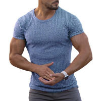 Muscleguys Camiseta de Punto Manga Corta a Rayas, Ajuste Delgado, Ropa de Gimnasio de Verano para Hombres - details 3