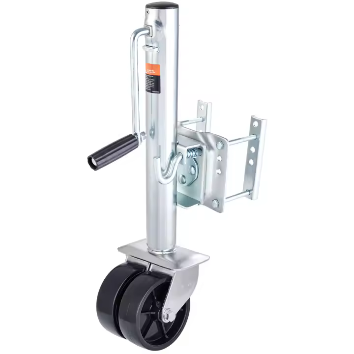 SucceBuy Gato para remolque, gato con lengüeta atornillada de 35,3 pulgadas, capacidad de 2000 lb con rueda y mango de PP para vehículos recreativos, caballos y servicios públicos - 1