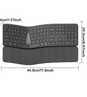 Teclado ergonómico inalámbrico, dispositivo con reposamuñecas, silencioso, modo Dual, recargable, para Win7/8/10 - details 6