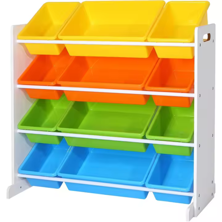 Organizador de Juguetes y Libros 12 Cajas de Color para Habitación Infantil Muebles y Organización - 1