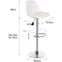 Taburetes de Cocina Ajustables en Altura Estilo de Bar con Resalto de Cuero Sintético+Plástico - details 5