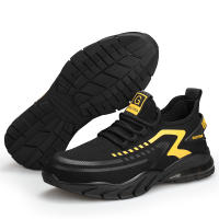 Zapatos de Trabajo Seguros Transpirables con Punta de Acero Zapatillas de Trabajo Antideslizantes para Hombres en Negro - details 14