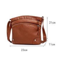 Bolso de Hombro de Cuero PU Suave para Mujer Estilo Retro Bolso Bandolera de Doble Cremallera Gran Capacidad Bolso Diario - details 19