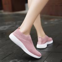 Zapatos de calcetines transpirables para mujer, zapatillas deportivas suaves para caminar, zapatos planos cómodos informales a la moda, color azul - details 9