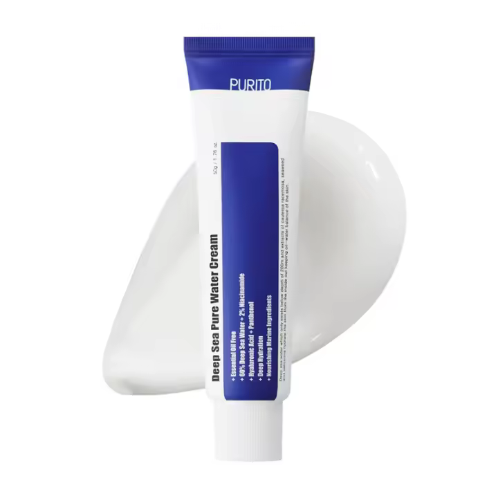 PURITO [SIN ACEITE ESSENCIAL] CREMA DE AGUA PURA DE AGUA PROFUNDA 50g/1.7fl.oz, crema hidratante para el rostro, crema acuosa facial, Vegana - 1