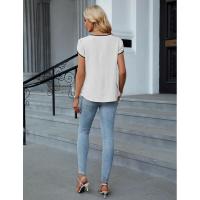 Elegante Blusa de Verano 2025 para Mujer Cuello en V, Manga Corta, Diseño de Pétalo, Ligera y Fresca Envío Rápido - details 6