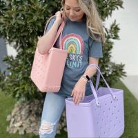 EVASTORE gran Capacidad Boggs Bolso de playa Verano EVA cesta de playa Mujeres Picnic Tote Bolsas Agujeros Impermeable Bolso Bolsa de Compras 240515 - details 2