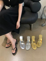 Nuevo diseño de nicho temperamento elegante amor diamantes de imitación tacón alto punta abierta tacón fino zapatillas geniales sandalias romanas - details 20