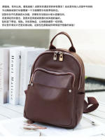 Mochila retro simple de cuero casual para viajes diarios, primera capa de cuero de vaca, mochila para mujer, bolso de cuero suave. - details 15