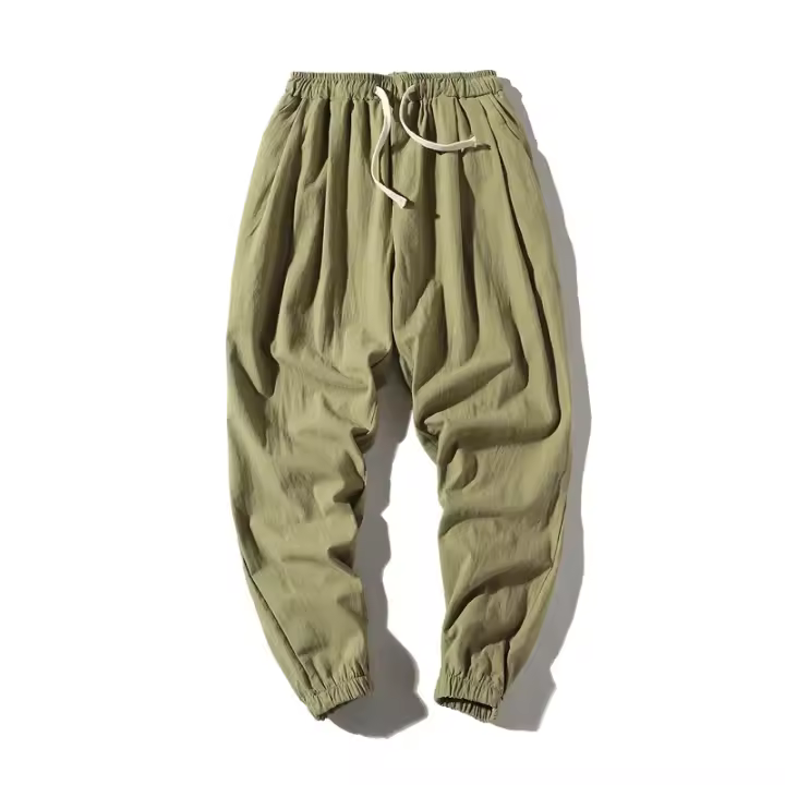 Pantalones de verano para hombre, finos, informales, versátiles, 100% algodón puro hasta la tobillera. - 1