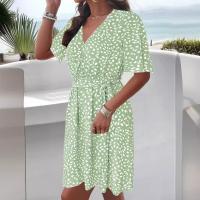 Vestido estampado con cuello en v para mujer, moda de verano - details 2