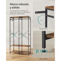 Armario Portátil Plegable Organizador de Ropa con Barras de Colgar Estantes de Almacenamiento con Ganchos Extraíbles Marrón Rústico Tamaño 40 x 94,5 x 180 cm - details 4