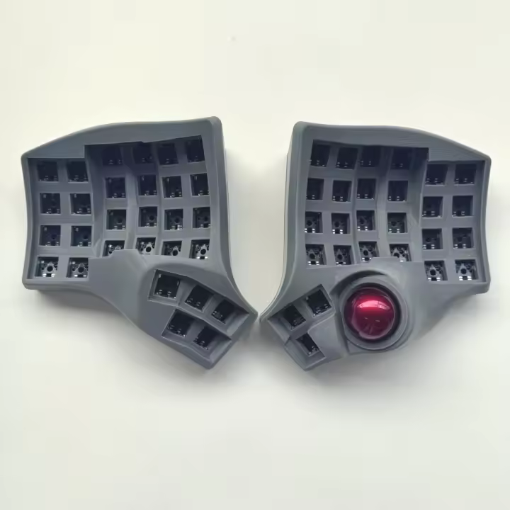 Charybdis MK2 Kit de teclado dividido 4x6 Bluetooth personalizado Inalámbrico/Wried Modo dual Hotswap Rojo Trackball Teclado mecánico dividido Mx Switch Juego Teclado Ergonomía Accesorios De Juegos - 1