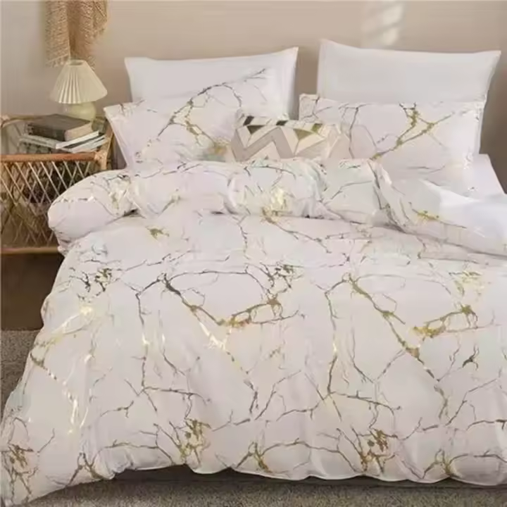 Juego de Funda Nórdica de Doble Estampado Mármol, Ropa de Cama de Lujo, Tamaño King, Tamaño Queen - 1