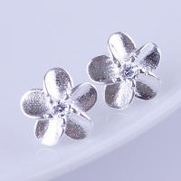 Pendientes de plata de ley S925 para mujer, aretes de flor de ciruelo de circón, joyería con dijes, regalo de Navidad - details 3