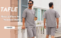 Conjunto Casual de Moda Verano 2025 para Hombres Camiseta con Manga Corta, Pantalones Cortos, Talla Grande - details 3