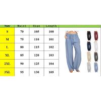 Pantalones de Lino de Algodón para Mujer Cintura Elástica, Bolsillo, Estilo Callejero - details 0