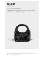 Bolso de Mano Tejido a Mano para Mujeres Lujo Ligero de Verano Blanco con Cuello Dorado - details 10