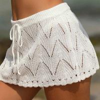 Mujeres Crochet Beach Bikini Cover Up Verano Cordón Cintura alta Faldas de punto Ropa de playa Pareo Traje de baño - details 0