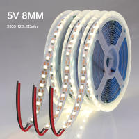 Tira de luces LED con cable de 2 pines, cinta de iluminación de fondo de TV, lámpara de decoración del hogar, 1- 5m, DC 5V, 2835, 120LED/m, 8mm - details 0