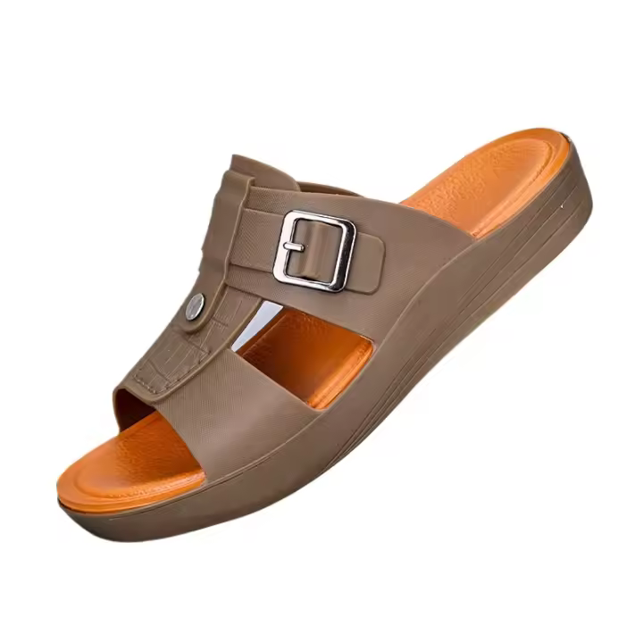 Sandalias de Cuero para Hombres GUYISA Suelas Gruesas, Antideslizantes, Acogedoras para Interiores y Exteriores - 1