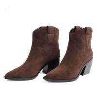 Micro del diseño de la moda del tamaño 2024 con la cremallera del talón bajo y los botines del ante de las mujeres - details 0
