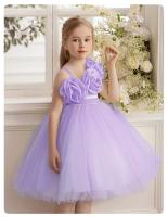 Vestido de fiesta amarillo para niñas de 3 a 12 años, vestidos de cumpleaños morados de 7-8 años, vestido de novia de flores rosas de princesa de presentador de 6 años - details 11