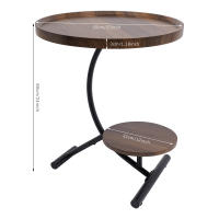 Mesa auxiliar redonda de 2 niveles, superficie de mesa auxiliar y patas resistentes para sala de estar - details 1
