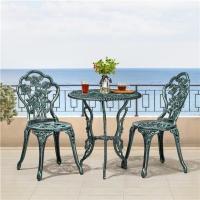 Conjunto de Mesa y Sillas Exterior Vintage Juegos de Muebles de Jardín de Aluminio Una Mesa con Dos Sillas para Balcón Bronce - details 25