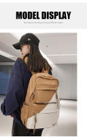 Mochila de los hombres y las mujeres casual simple y versátil pareja mochila colores contrastantes de gran capacidad junior escuela secundaria estudiante mochila - details 10