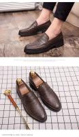 Mocasines tejidos con tacón plano de color liso, zapatos de cuero de cuello alto transpirables de alta calidad para hombres y mujeres - details 1