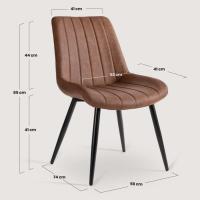 Marrón x4 - Pack de 4 sillas de Comedor, diseño nórdico y Vintage con Asiento Acolchado y Respaldo ergonómico, Color marrón - details 2