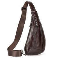 Bolso de pecho de cuero de vaca suave para hombres, paquete de pecho de cuero genuino, bandolera pequeña, bolso antirrobo, café - details 18