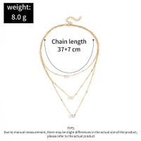 Collar con colgante de circón para mujer, gargantilla de cadena multicapa, joyería brillante para fiesta, regalo de moda - details 0