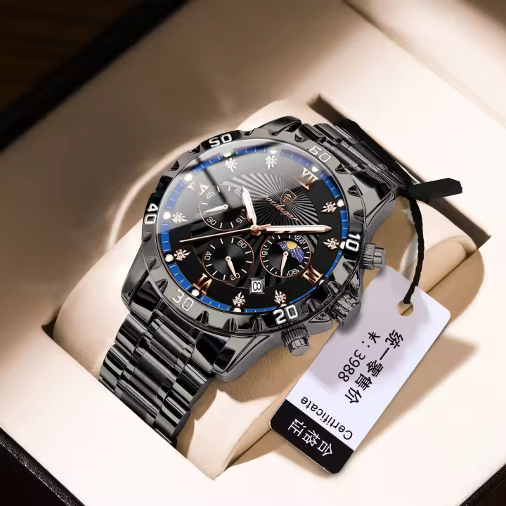 Reloj de cuarzo multifuncional de marca suiza para hombre, reloj luminoso de moda - 1