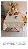 Mantel rectangular con borlas, decoración rústica para mesa de comedor, resistente a la piscina, 1 pieza - details 2