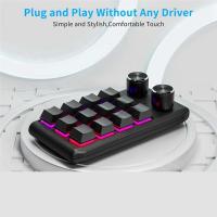 Teclado personalizado, botón de volumen, programación, juegos, intercambio en caliente, negro, 12 teclas, 2 perillas, Bluetooth - details 7