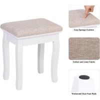 Mesa de Vestir Plegable con Espejo Blanco, 10 Bombillas LED, 5 Cajones, 2 Separadores, Organizador Móvil para Manualidades - details 6
