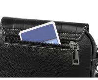 Elegante bolso cruzado negro de cuero genuino para mujer con patrón de cocodrilo, correa desmontable y cierre de cremallera - Bolso de hombro compacto para uso diario, bolso de viaje seguro |   Accesorio Elegante |   Bolso de cuero genuino, bolso cruzado - details 7