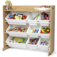 estantería para niños, estantería organizadora para juguetes con 9 cajas de almacenamiento, blanco/blanco - details 8