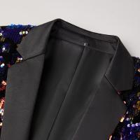 Chaqueta de traje de lentejuelas de un botón para hombre, abrigo deportivo de esmoquin para Festival de fiesta - details 3