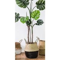 Cesta Mimbre Decoracion Naturales Cesta para Plantas Almacenaje Macetas Seagrass (Blanco) - details 11