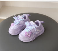 Zapatos para niñas primavera nuevos zapatos de papá extranjero zapatillas de malla para niños zapatillas para correr con diamantes de imitación con lazo - details 10