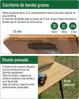Mesa de Camping Plegable de bambú de 100 x 72 cm para 4 a 6 Personas, Marco Estable de Aluminio, 3 Alturas Ajustables con Bolsa de Transporte para jardín, Picnic, Camping - details 13