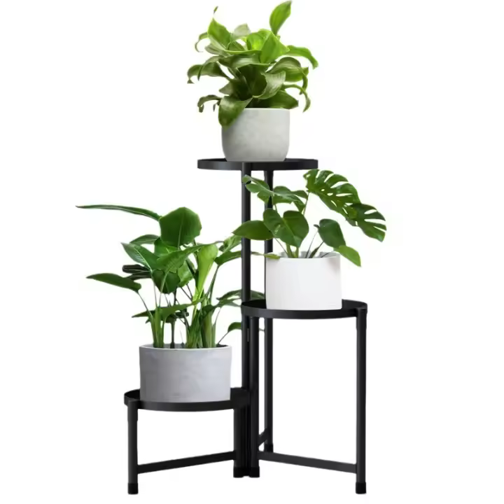 Maceta moderna de Metal para interiores y exteriores, soporte para plantas, 3 capas, decoración del hogar - 1